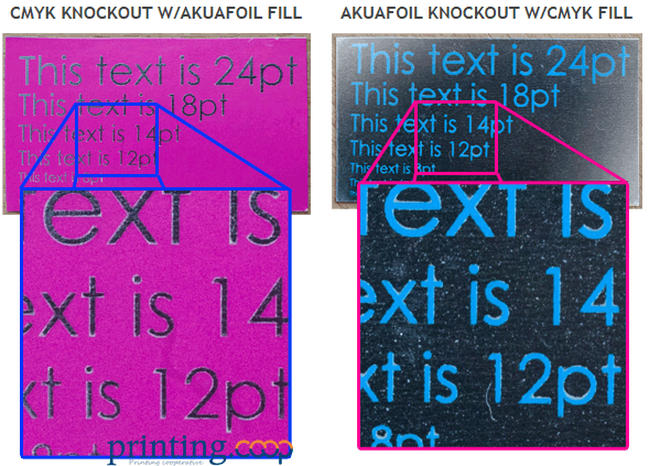 Print knockout for the CMYK